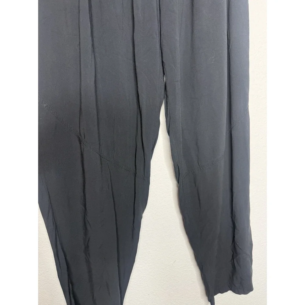 Jams World Vintage Black Rayon Pants Womens XL Elastic Waist Pull On Hawaii